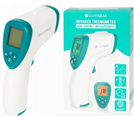 Termometr Bezkontaktowy Na Podczerwień Silvergear Czołowy Gorączka 0.5s
