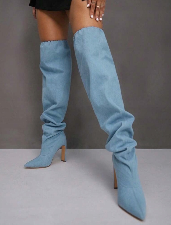 KOZAKI DAMSKIE JEANSOWE MUSZKIETERKI OBCAS 36 ŁJA Płeć kobieta