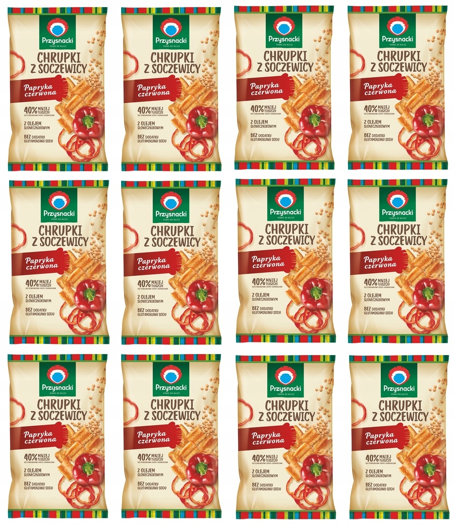 12x 80g Przysnacki Chrupki soczewica papryka Karto