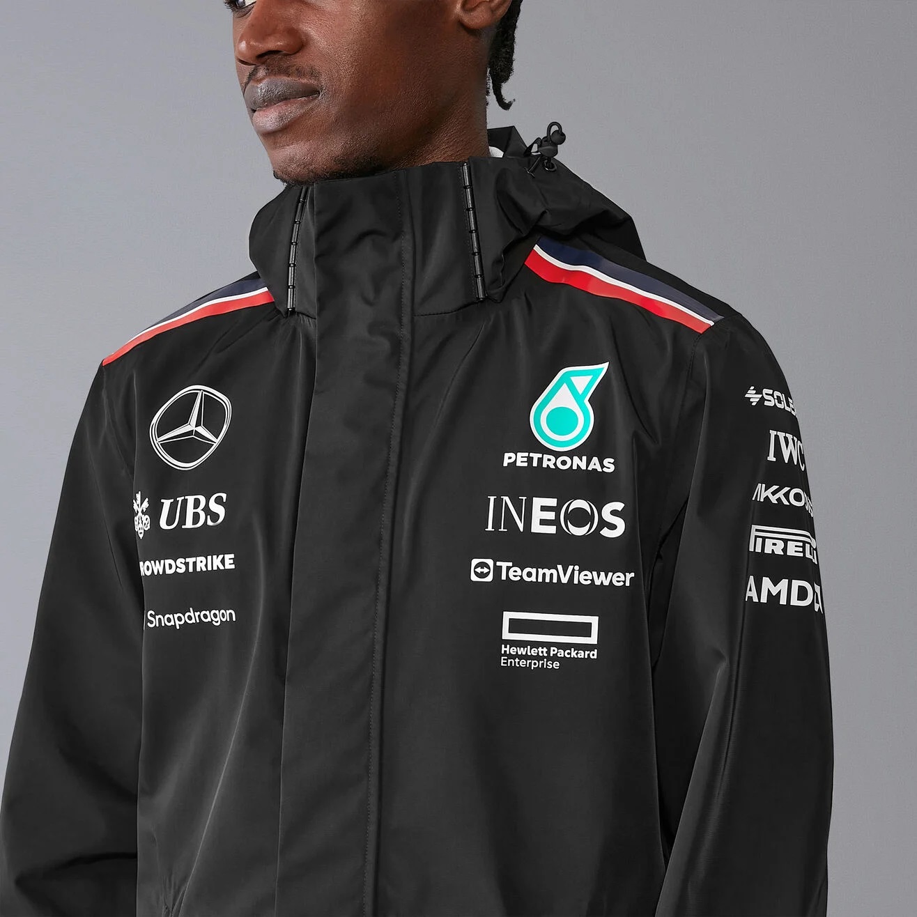 Pánská softshellová bunda proti dešti černá Team Mercedes Amg F1 Vel.S