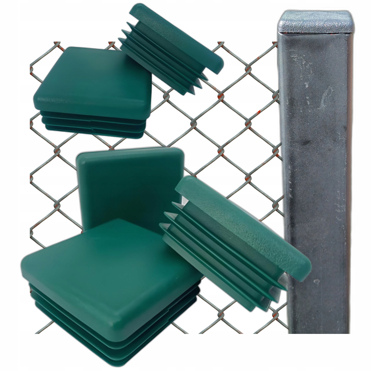 Vnitřní krytka na profil sloupku stříšky 60X60 50 Ks Zelená