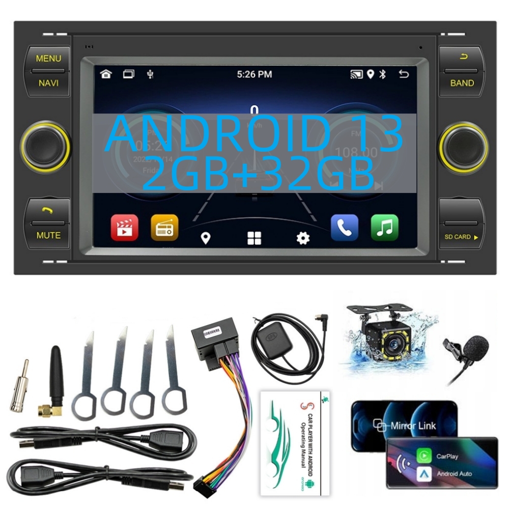 Rádio Gps Android Ford Kuga S-max C-max Focus Galaxy Mondeo Carplay 2G+32GB