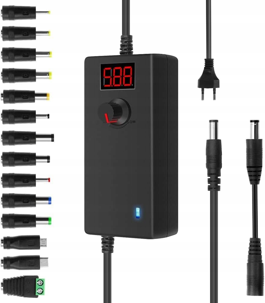 Uniwersalny Zasilacz DC 4–12V 14 Końcówek Polaryzacja