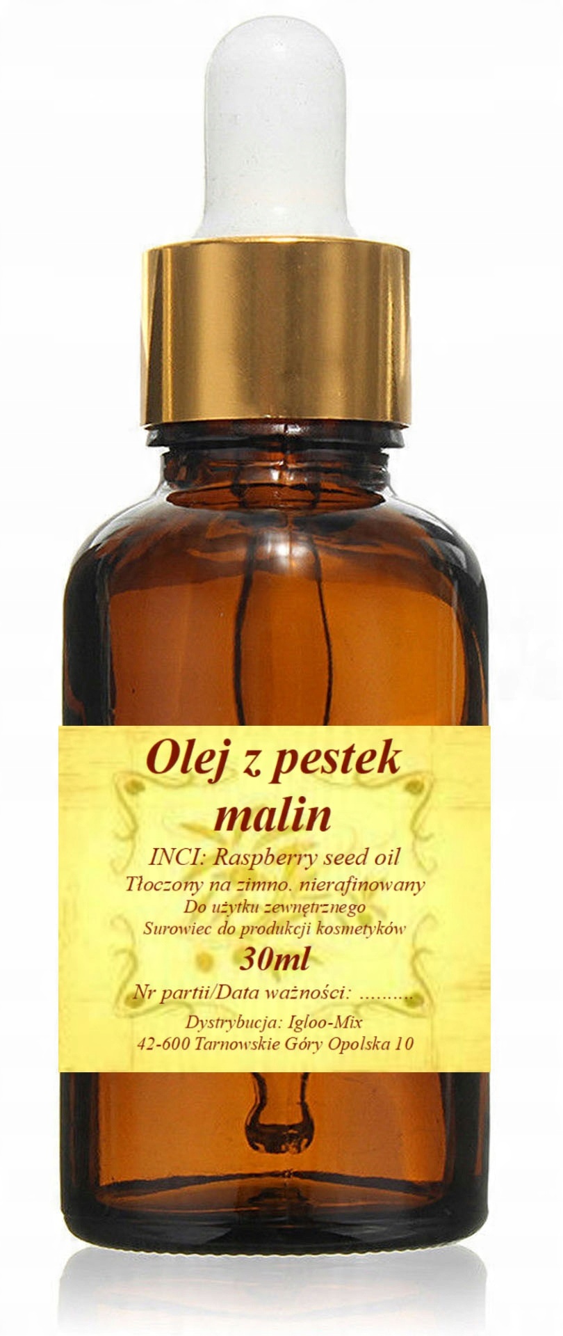 

Olej Z Pestek Malin 30ml z pipetą zimnotłoczony