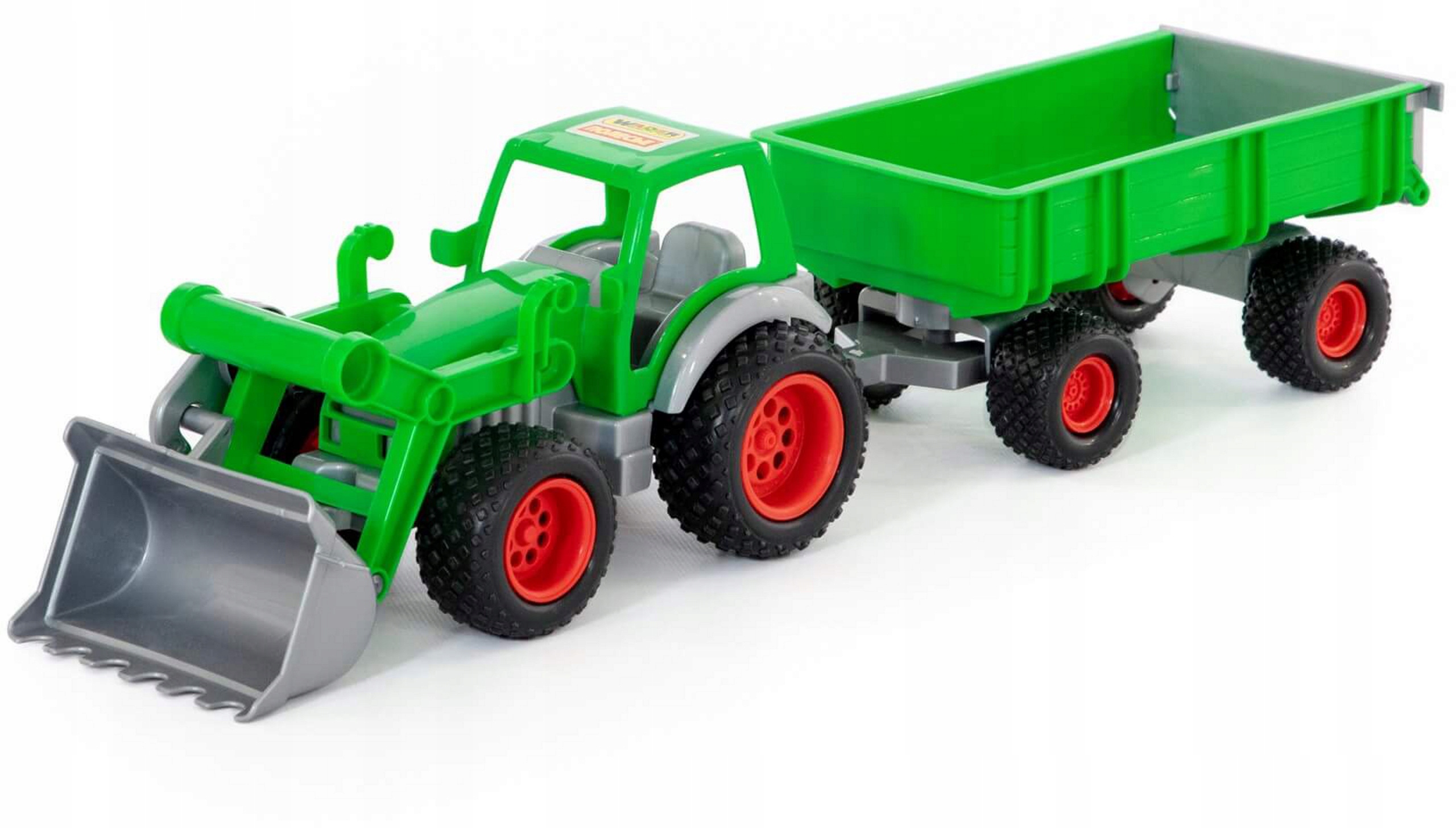 

Duży Traktor Ładowarka Z Przyczepą Farmer Szary