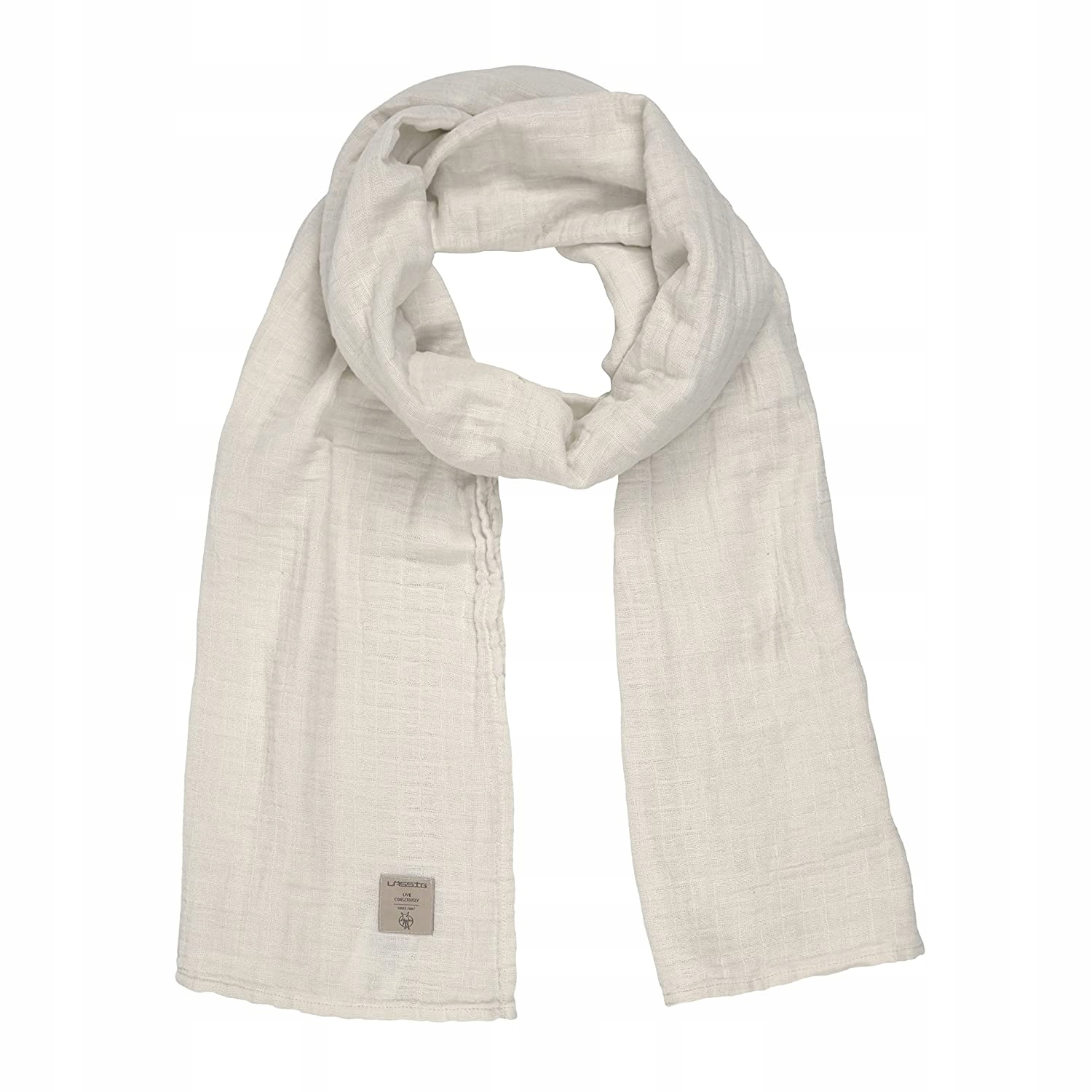 LASSIG BAWEŁNIANA CHUSTA DO KARMIENIA BIAŁA