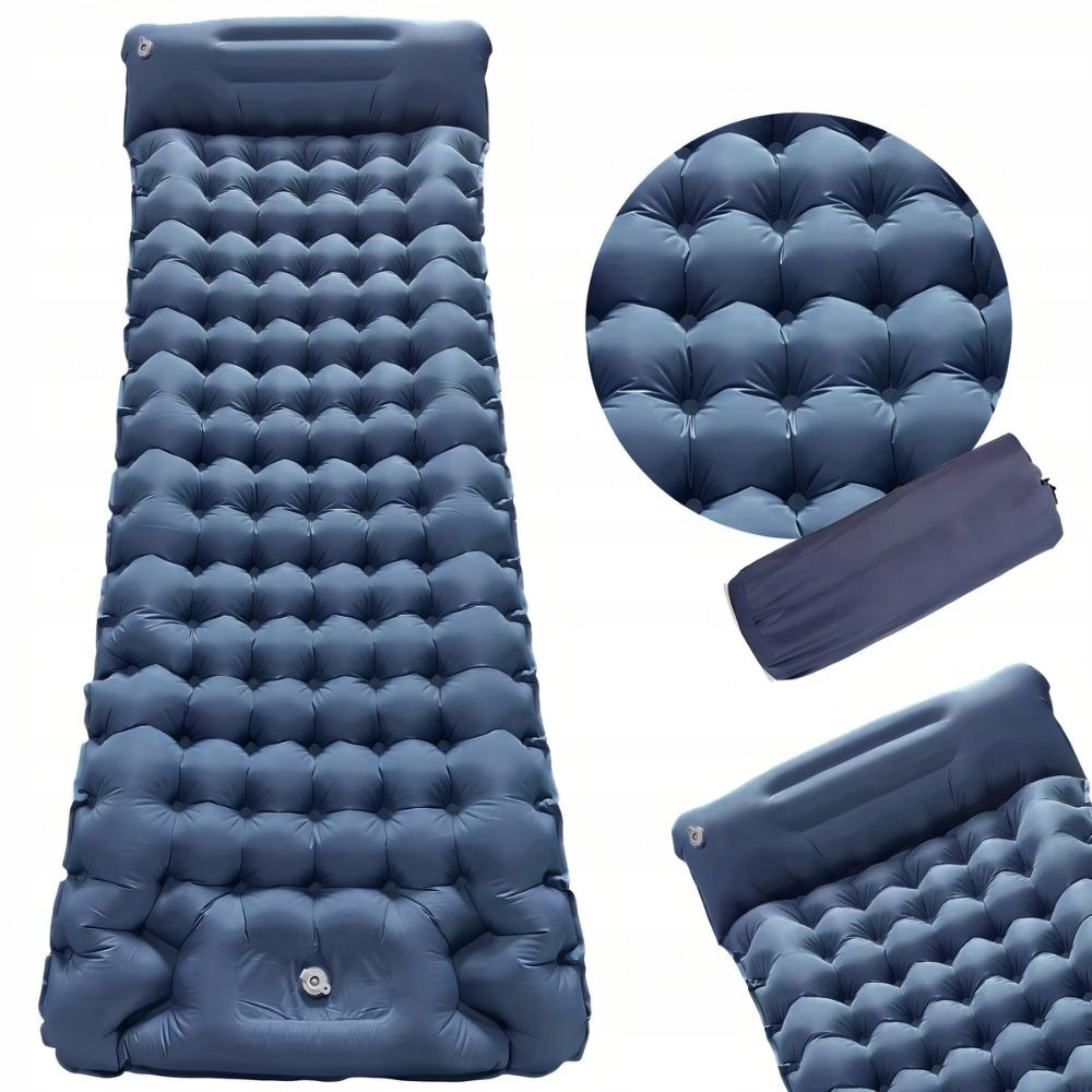 Nafukovací Turistická Matrace 200 cm S Vestavěnou Pumpičkou Trekkingová Obal
