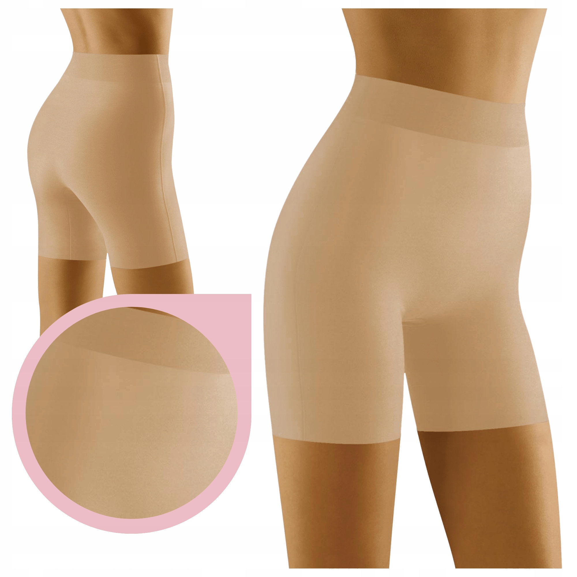 Modelovací bermudy Wolbar Figurata béžové hladké stahovací šortky šortkyXL