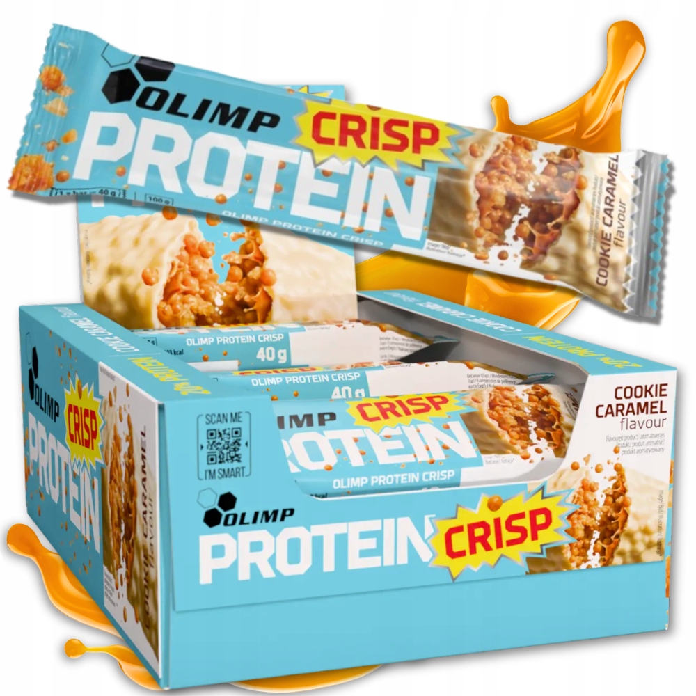 20x Baton Białkowy Olimp Protein Crisp 40g ciasteczko-karmel W Polewie