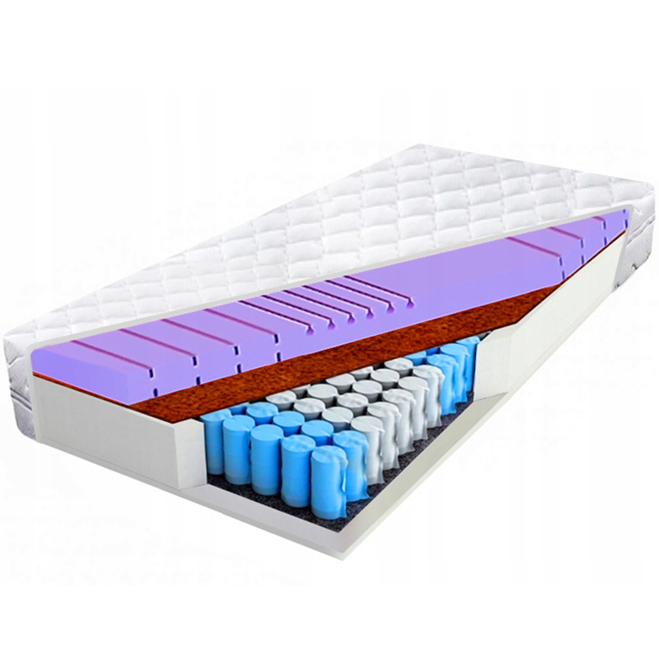 Taštičkový matrac 150x180 kokosová zóna hr 24 cm na chrbticu H3