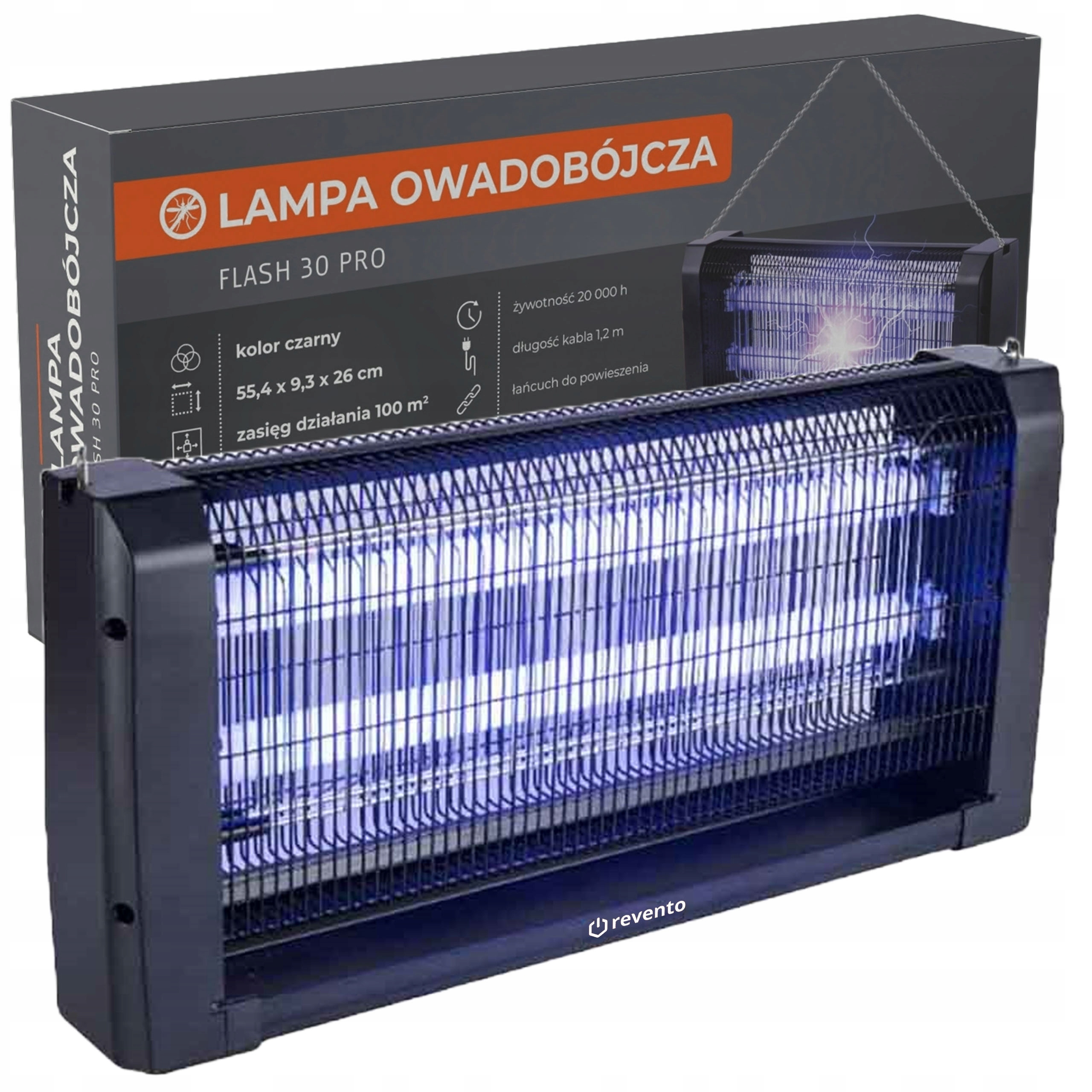Lampa Owadobójcza Uv Na Owady Komary Ćmy Mole Duża Skuteczna Revento 30W