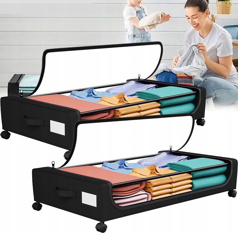 Organizér Pod Postel 78,5X44 CM Pro Uložení Ložního Prádla Se Zámkem, 2 Ks