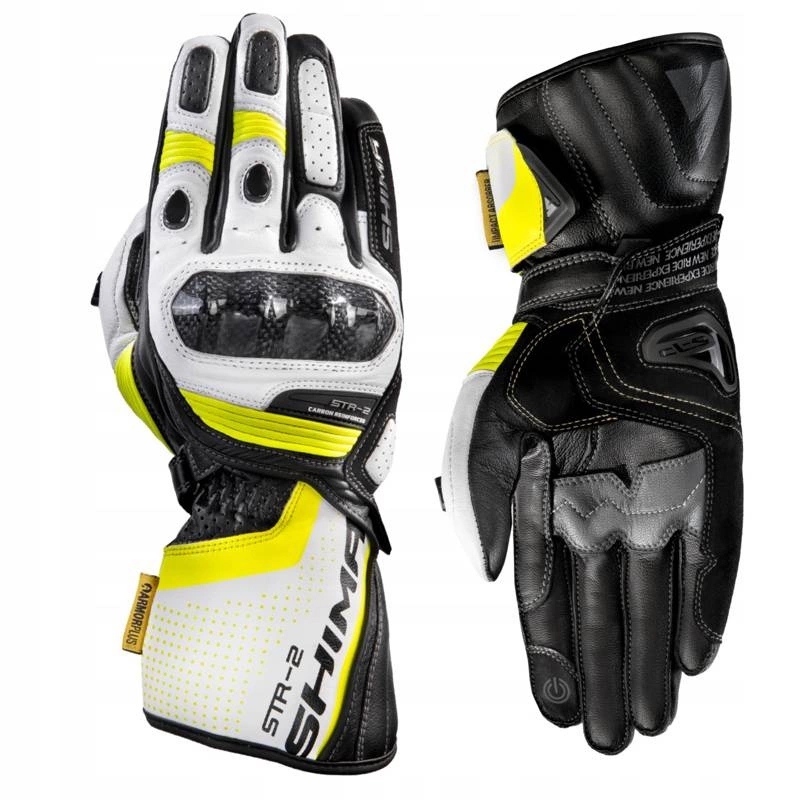 Motocyklové rukavice Shima STR-2 Yellow Fluo S