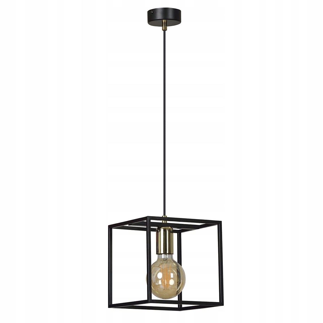 Závěsná lampa Emibig Karmen Černá 1xE27 Kov 15W Skleněné stínítko