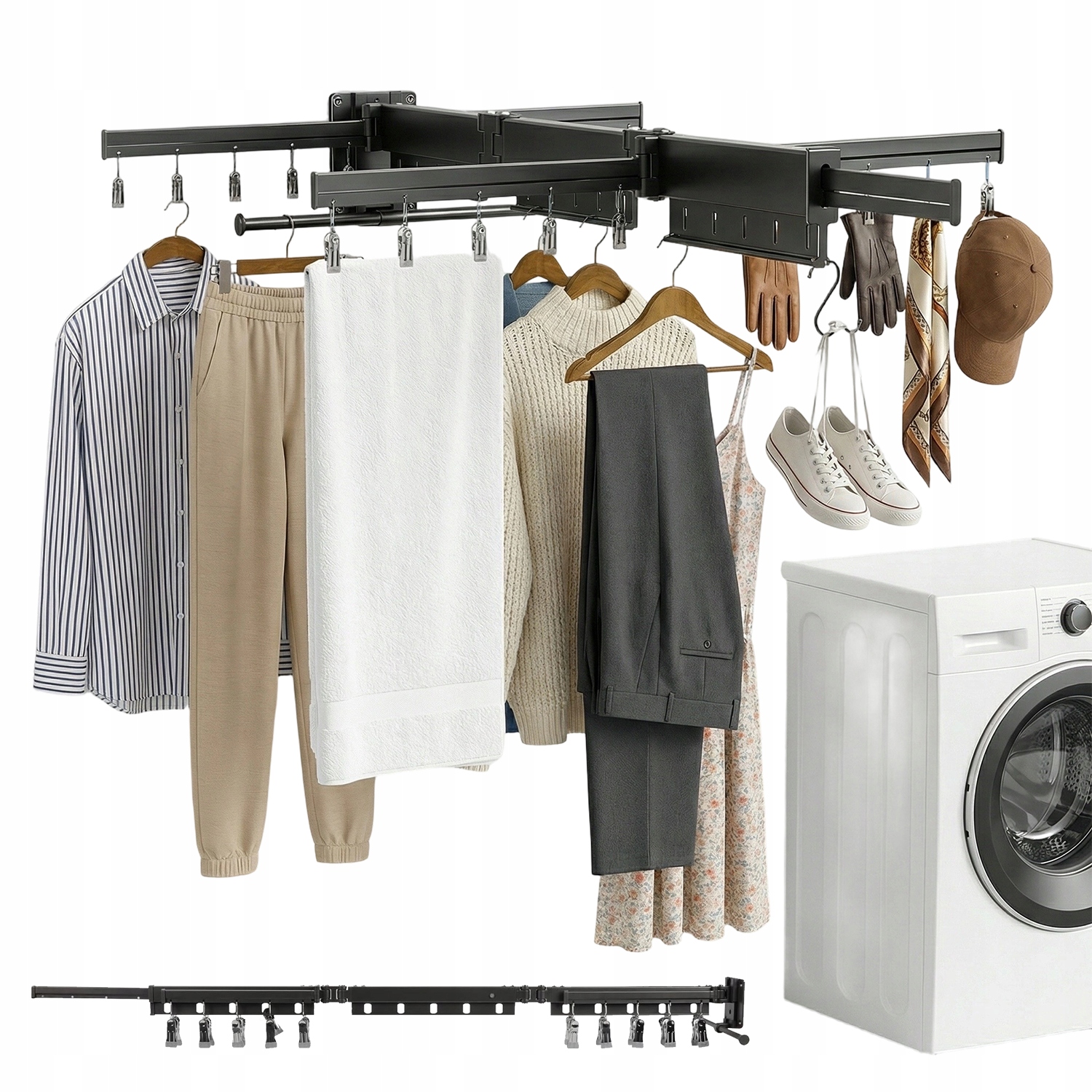 Levně Telescopová Sušák Na Oblečení S Hliníkovým Tělem Pro Balkony