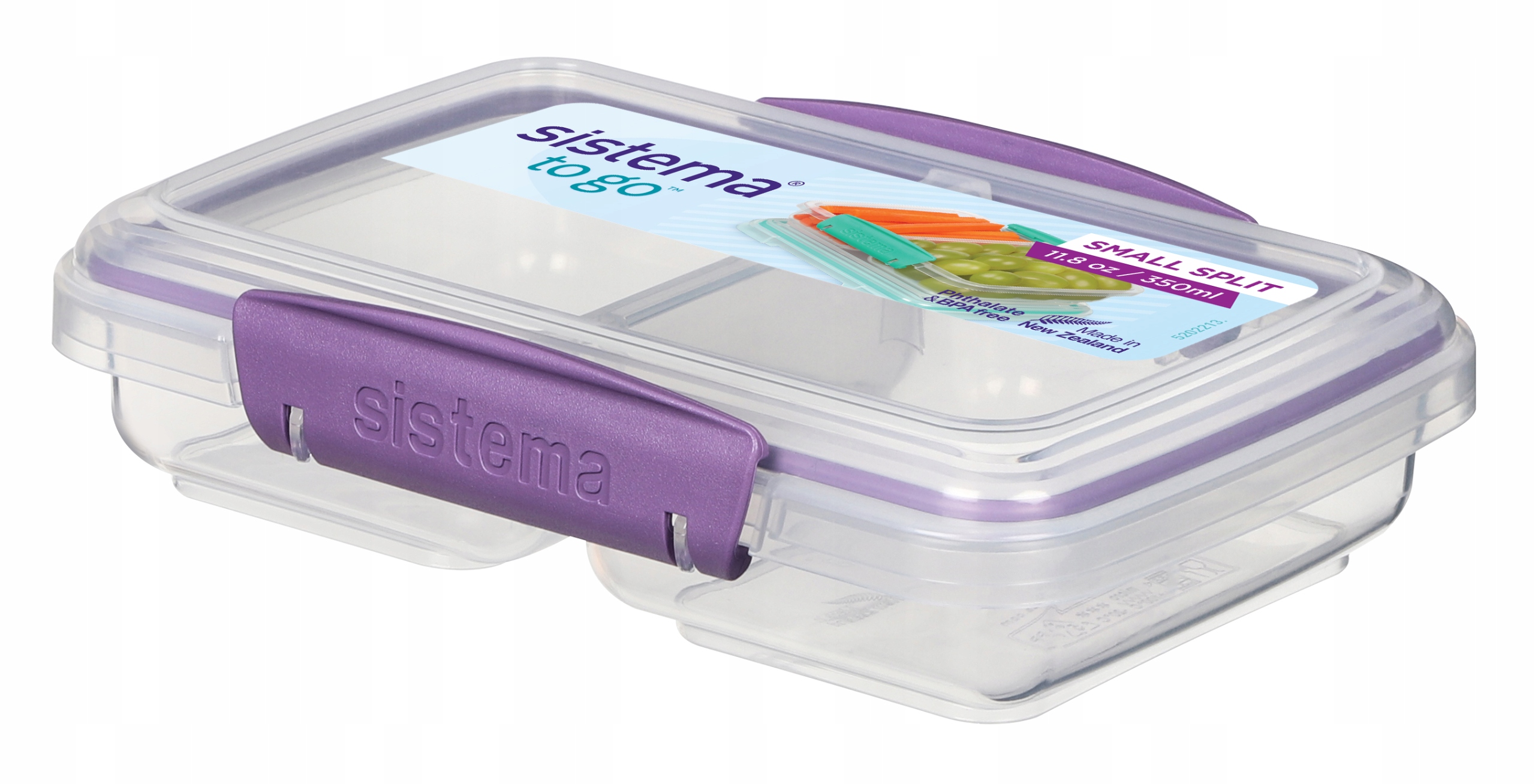 ŚNIADANIÓWKA SISTEMA LUNCHBOX POJEMNIK BOX BENTO 350ml Z PRZEGRÓDKAMI TO-GO Kolor Odcienie fioletu