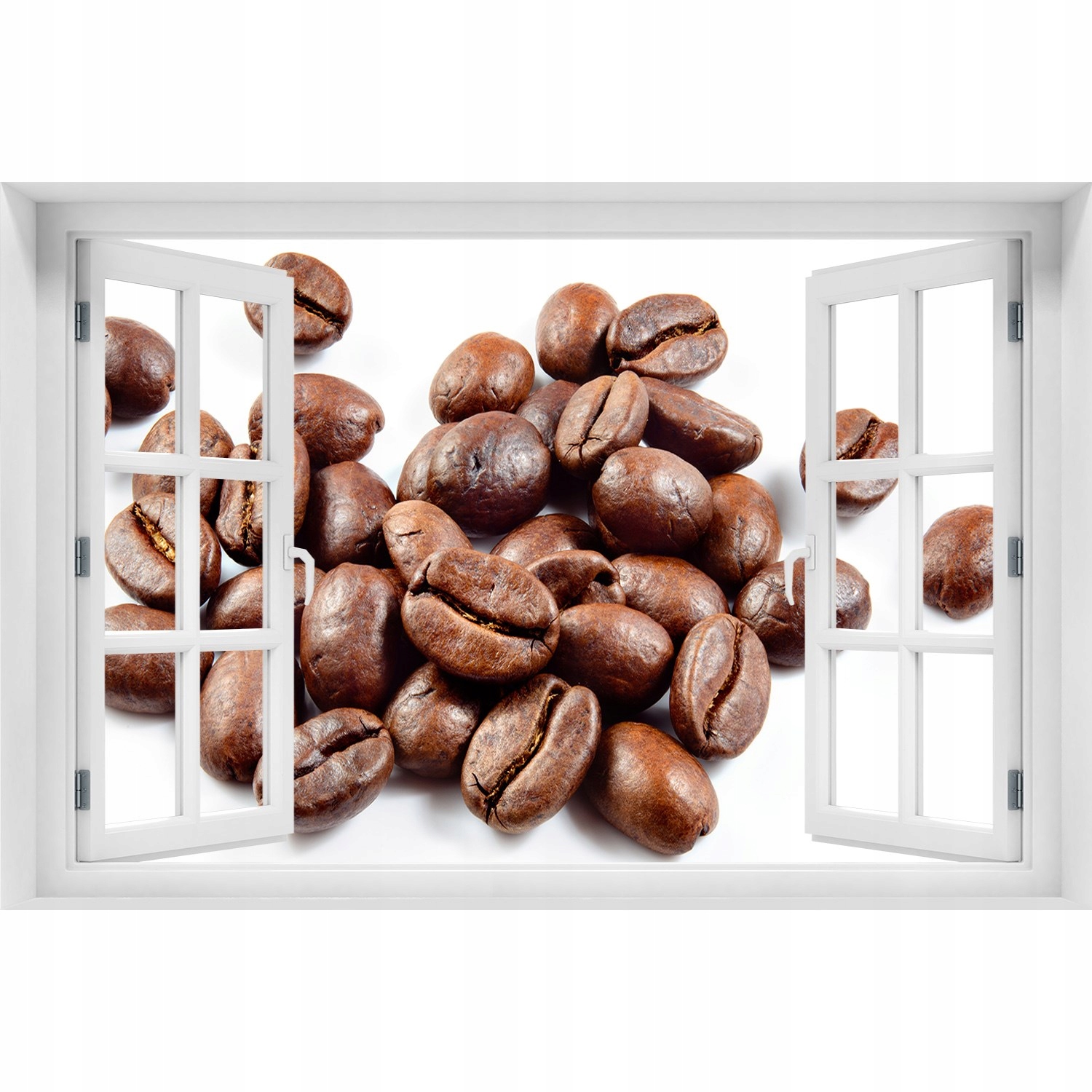 

3D Okno Naklejka na ścianę Ziarna kawy 150x100