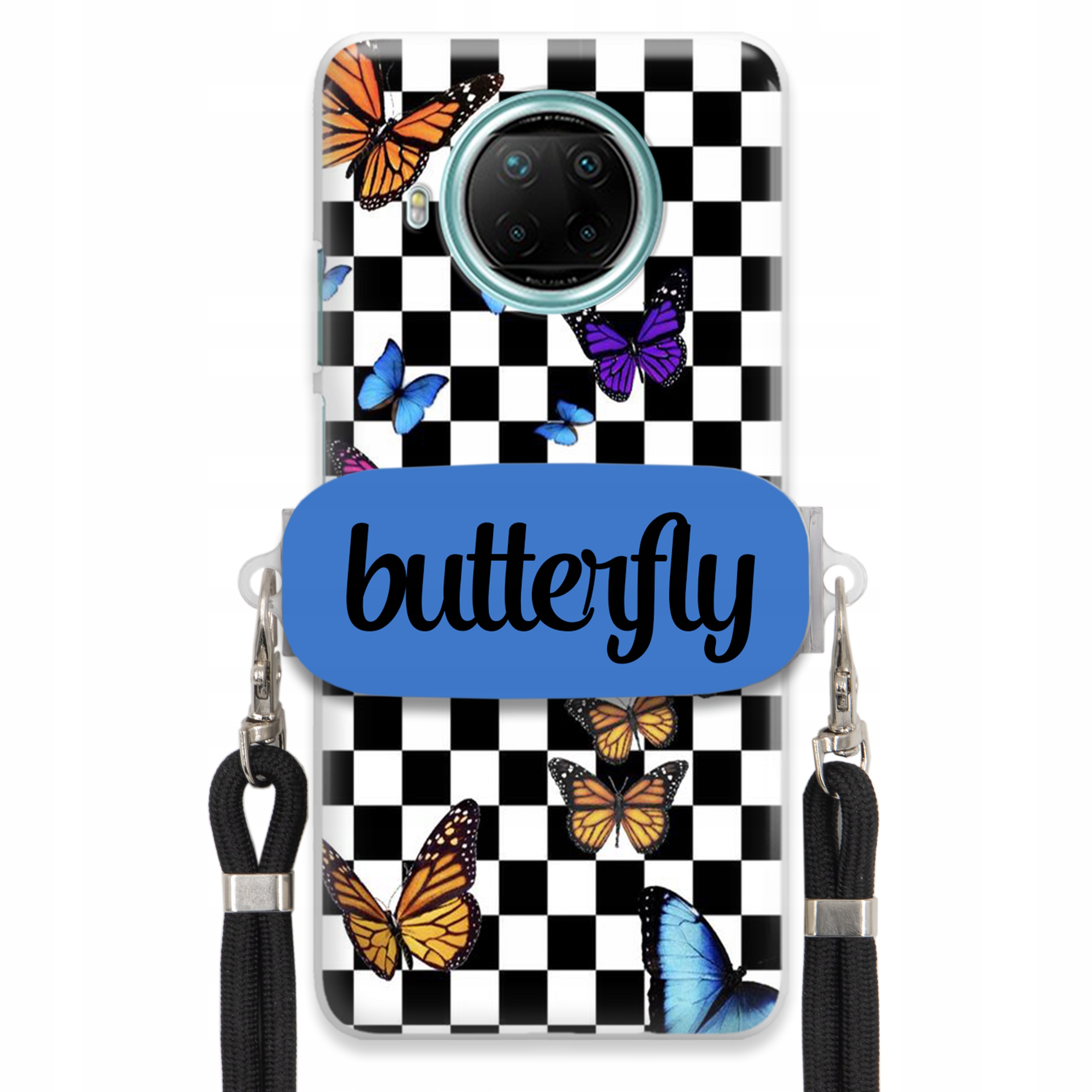 Pouzdro Pro Xiaomi Redmi Note 9 5G Case Obdélníkový Držák Kouzelné Vodítko Butterfly