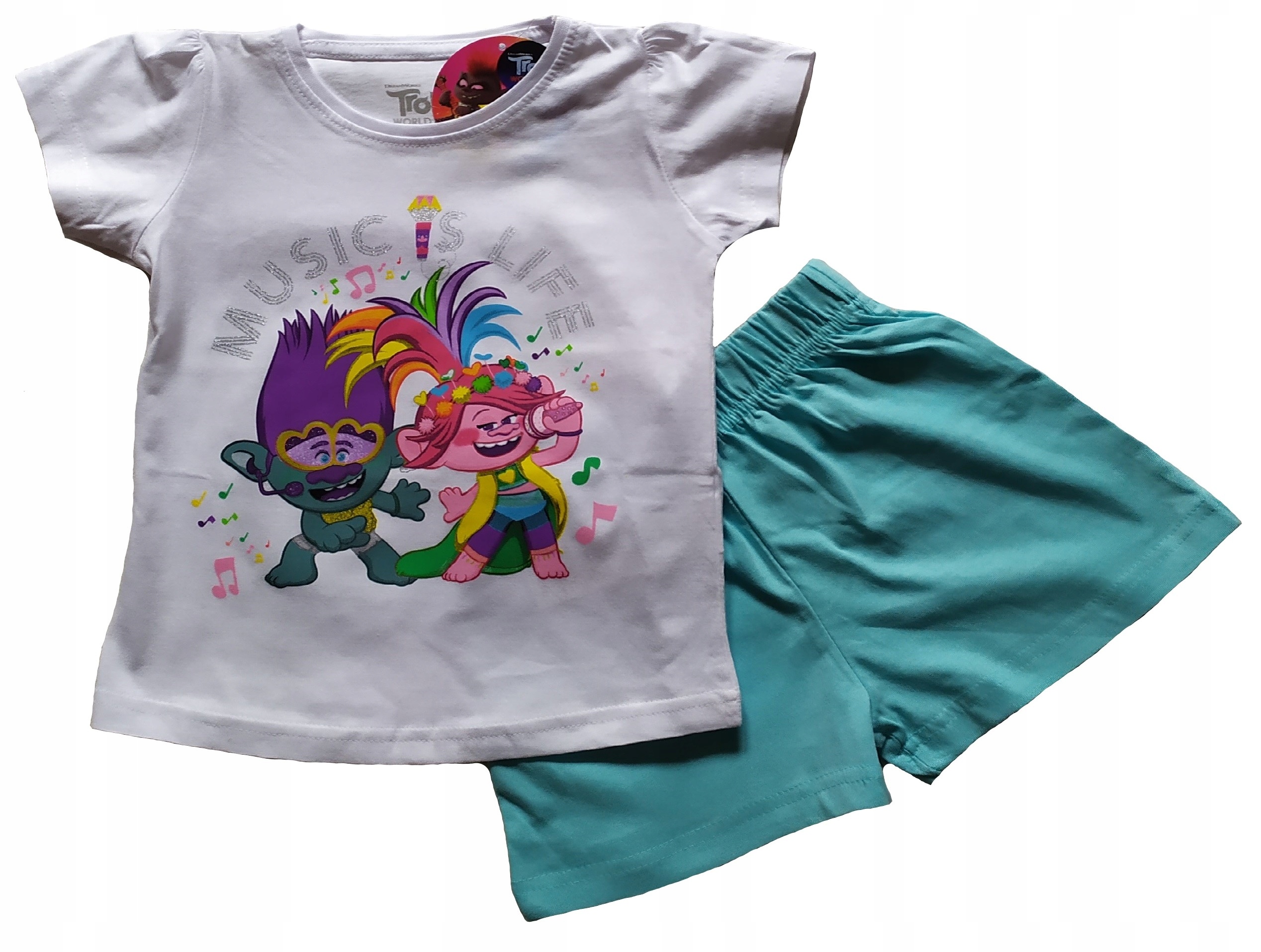 

Trolls Trolle piżama biało-miętowa 104