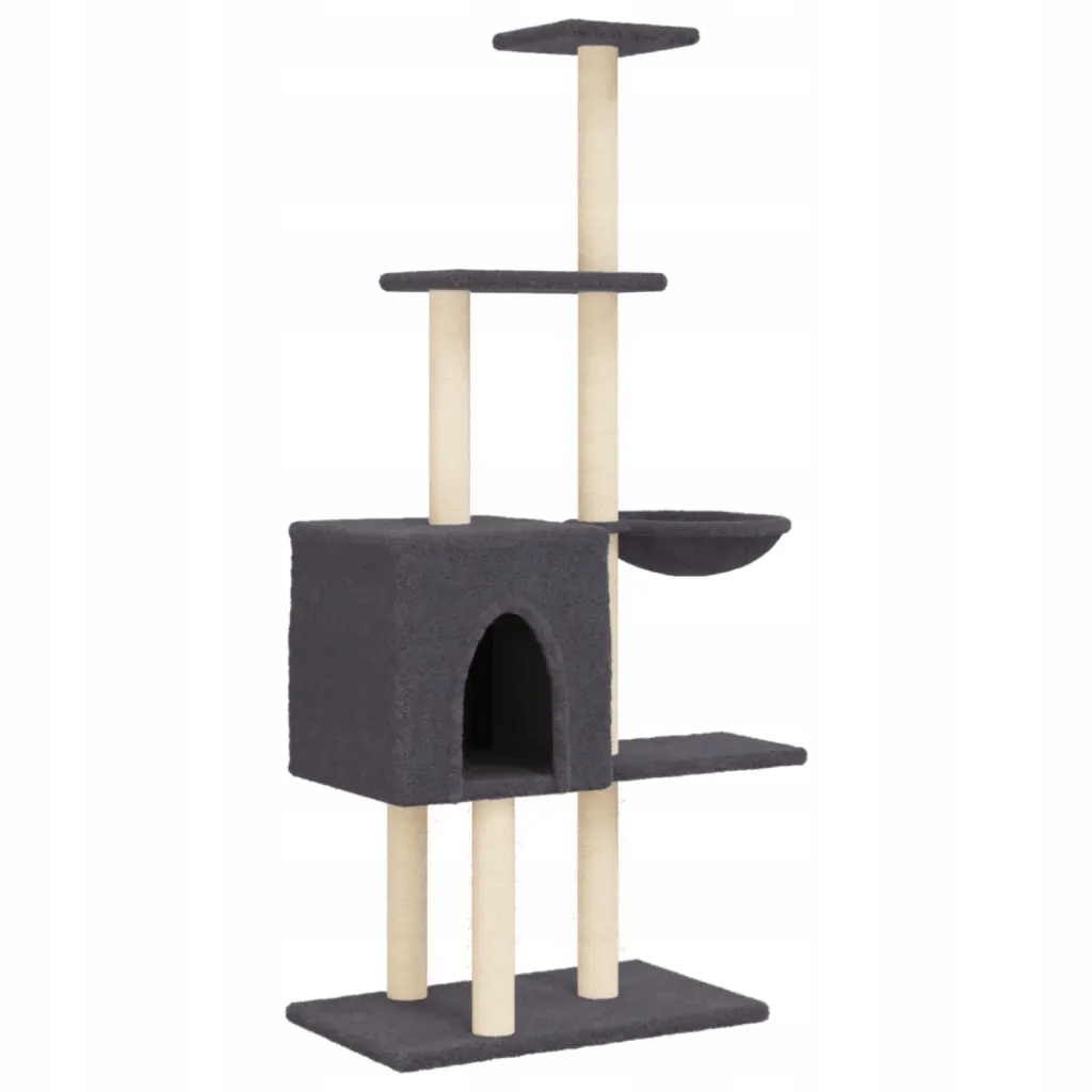 Multifunkční škrabadlo pro kočky tmavě šedé, 72x34,5x145 cm