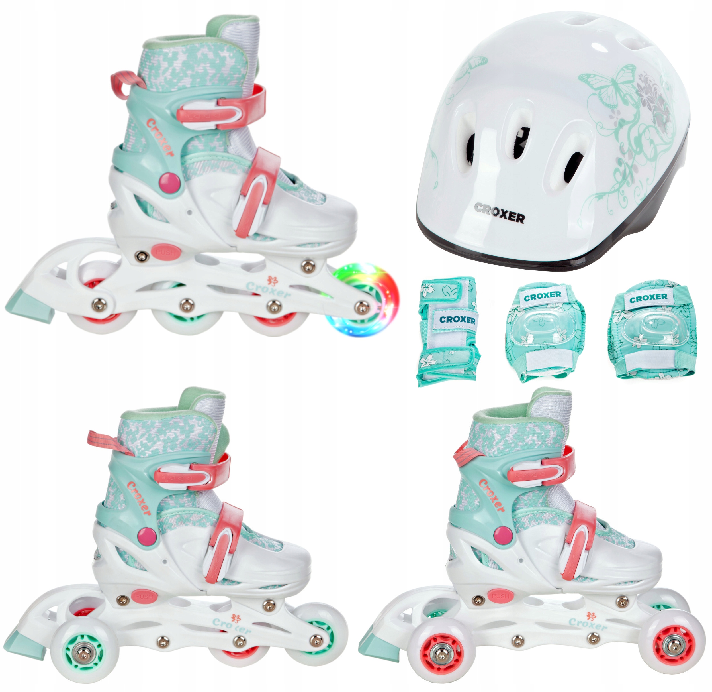 

Rolki-Wrotki 3w1 Croxer Inez 30-33 Kask Ochr