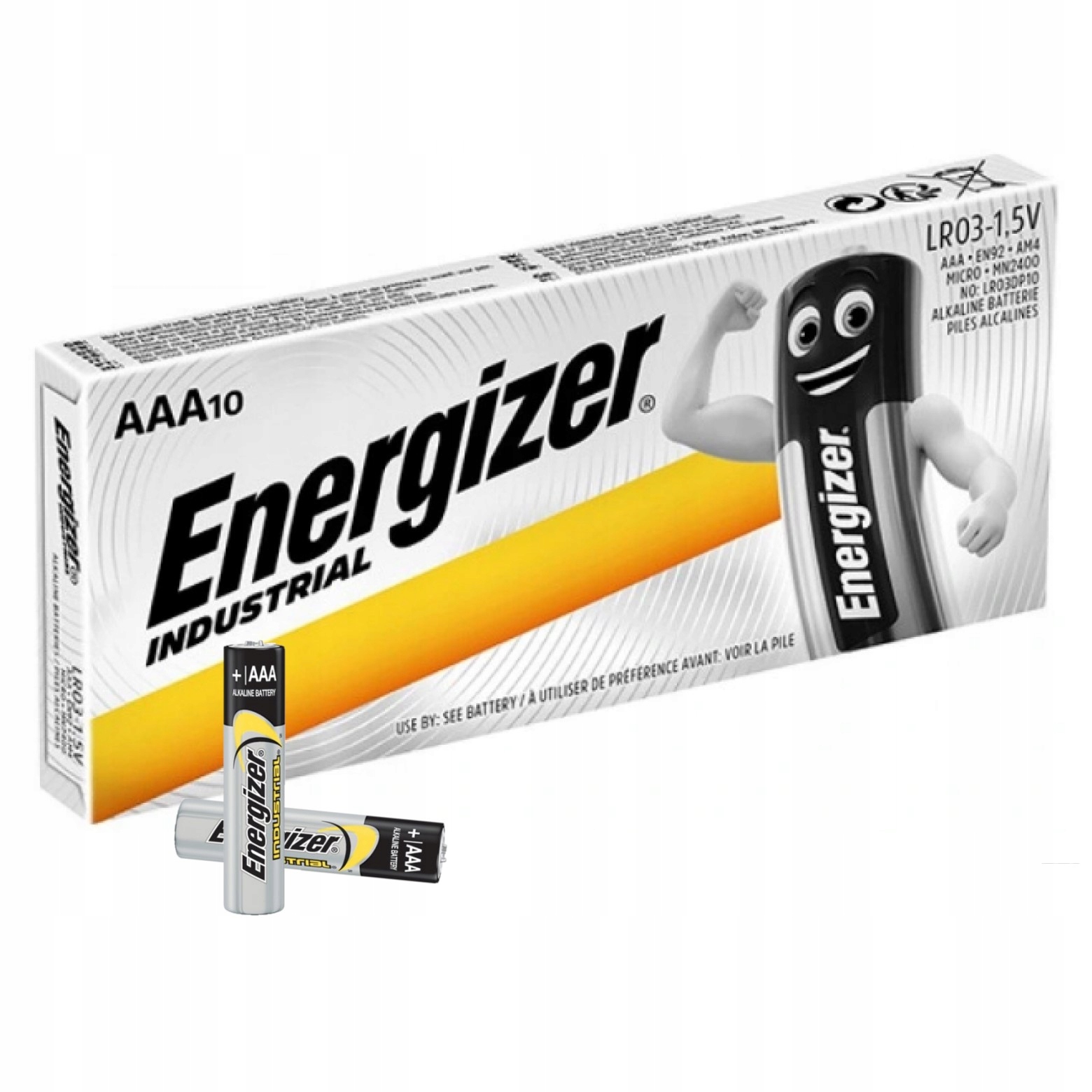 

10x Mocna Bateria Energizer Industrial LR03 R3 Aaa