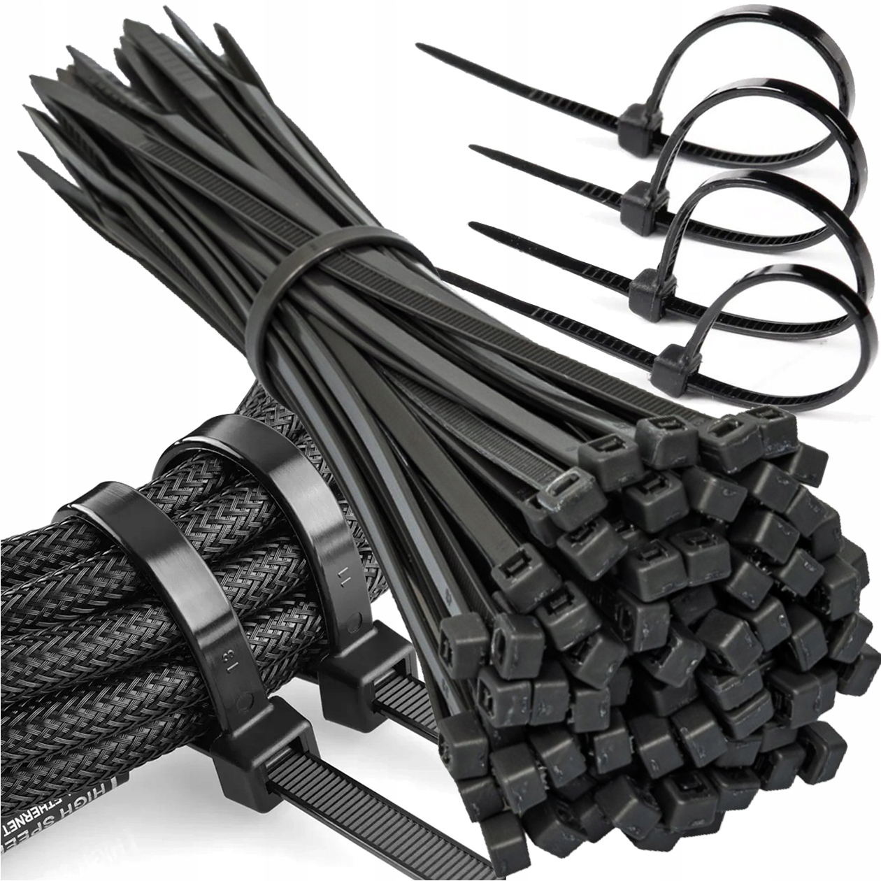 Opaski Zaciskowe Mocne Obejmy Trytytki Trytki Czarne 3,6x150mm 50 Szt