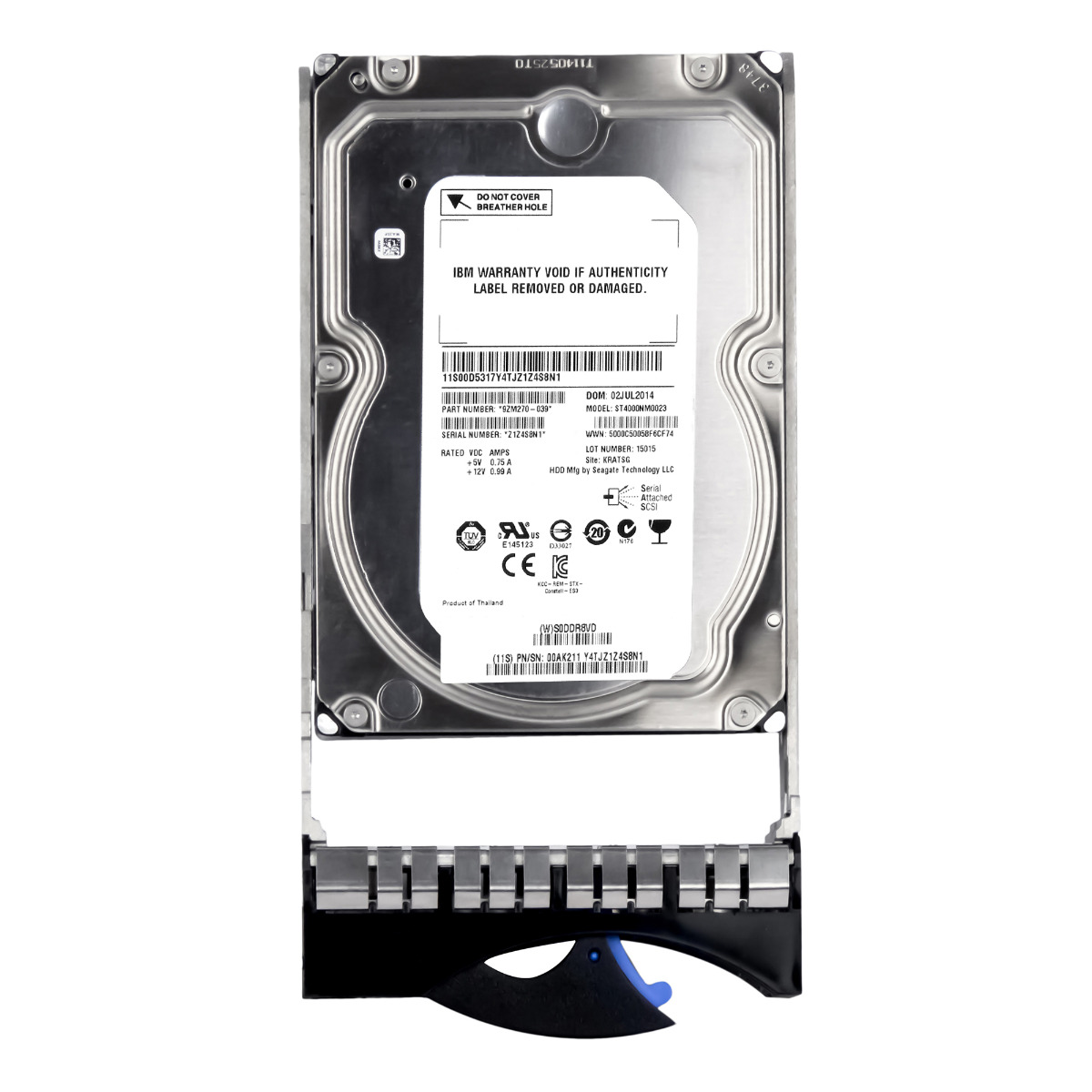 Ibm 00AK211 4TB 7.2K 128MB SAS-2 3.5'' ST4000NM0023
