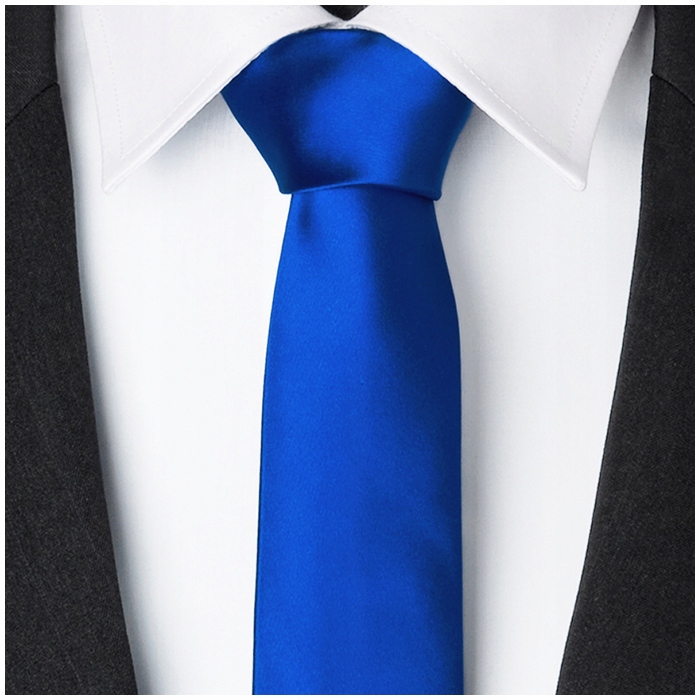 SLIM FIT Wąski 6cm Śledź Krawat Męski Gładki wp08 Marka Rene Chagal