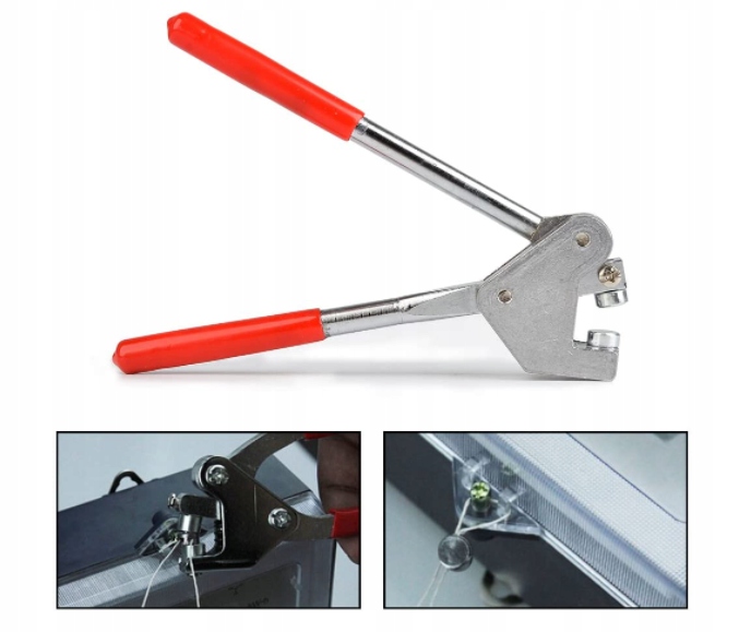 PLOMBOWNICA ZACISKACZ PLOMB PLOMBY 100 SZT ZESTAW SZCZYPCE ZACISKARKA PLOMB Długość 170 mm