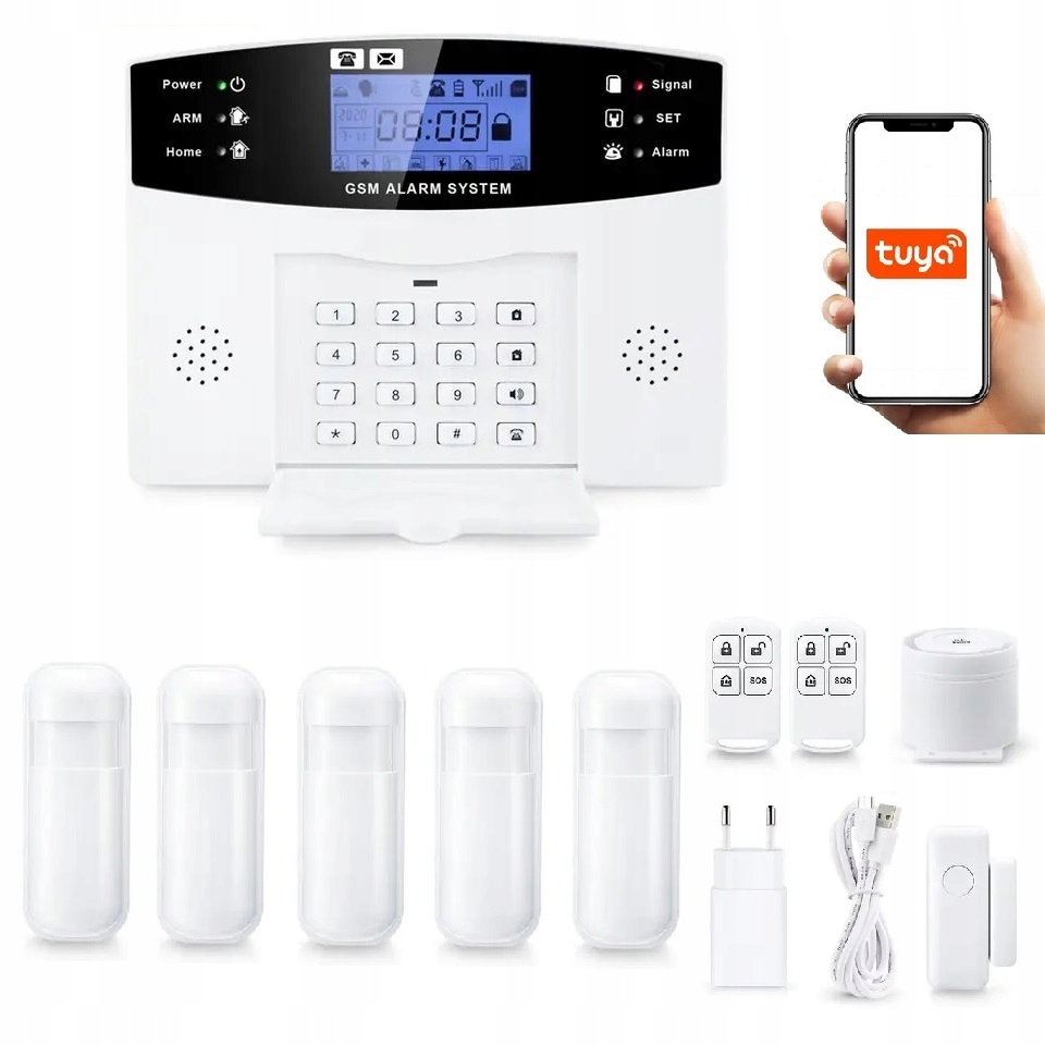 Bezdrôtový Alarmový Systém Gsm WiFi Tuya Smart V Poľštine 5xPIR