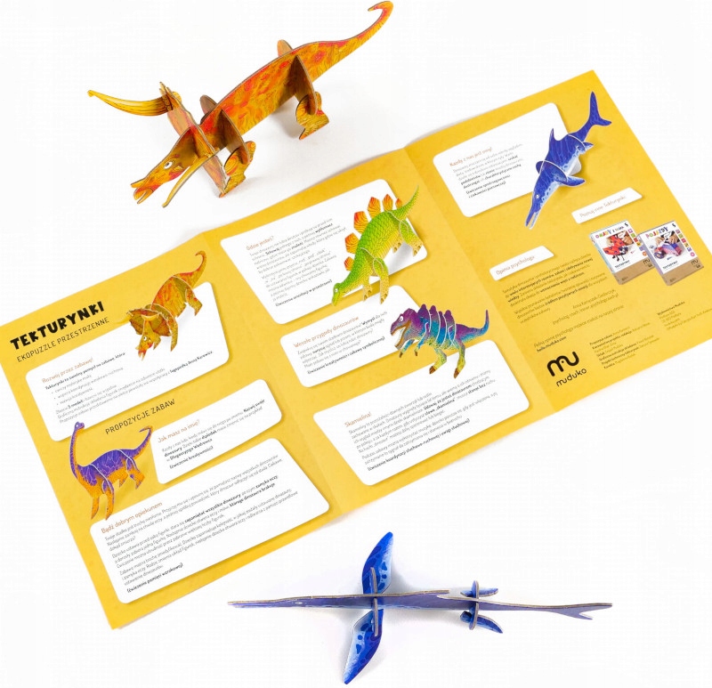 MUDUKO EKOPUZZLE PRZESTRZENNE DINOZAURY 5 MODELI Kod producenta 5904262955250