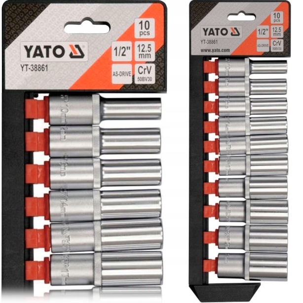 Yato Zestaw Nasadek Kluczy Nasadowych Długich 1/2" 10 Szt.