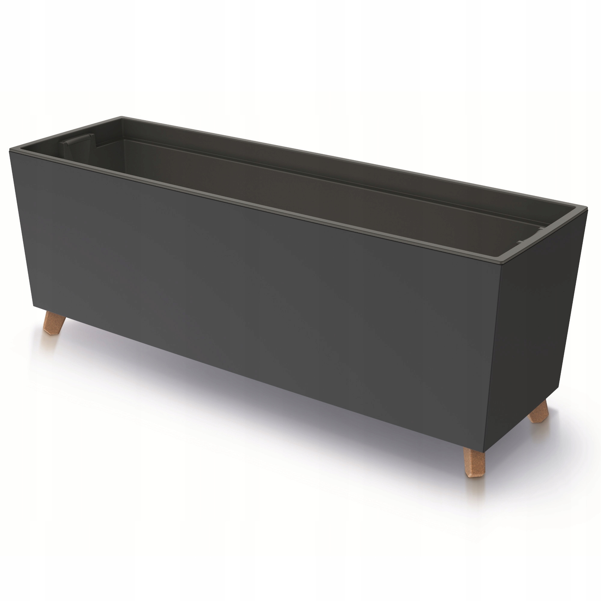 

Skrzynka balkon taras nóżki gładka 77x30cm antracy