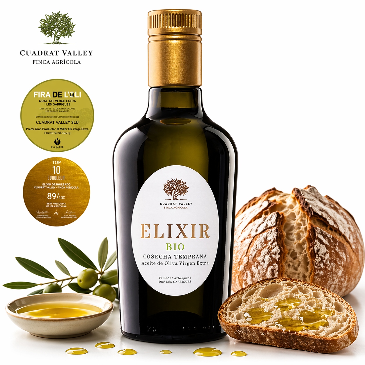 Bio Olej Arbequina Premium Elixir Extra panenský Cuadrat Valley 0,5 l 2025/26