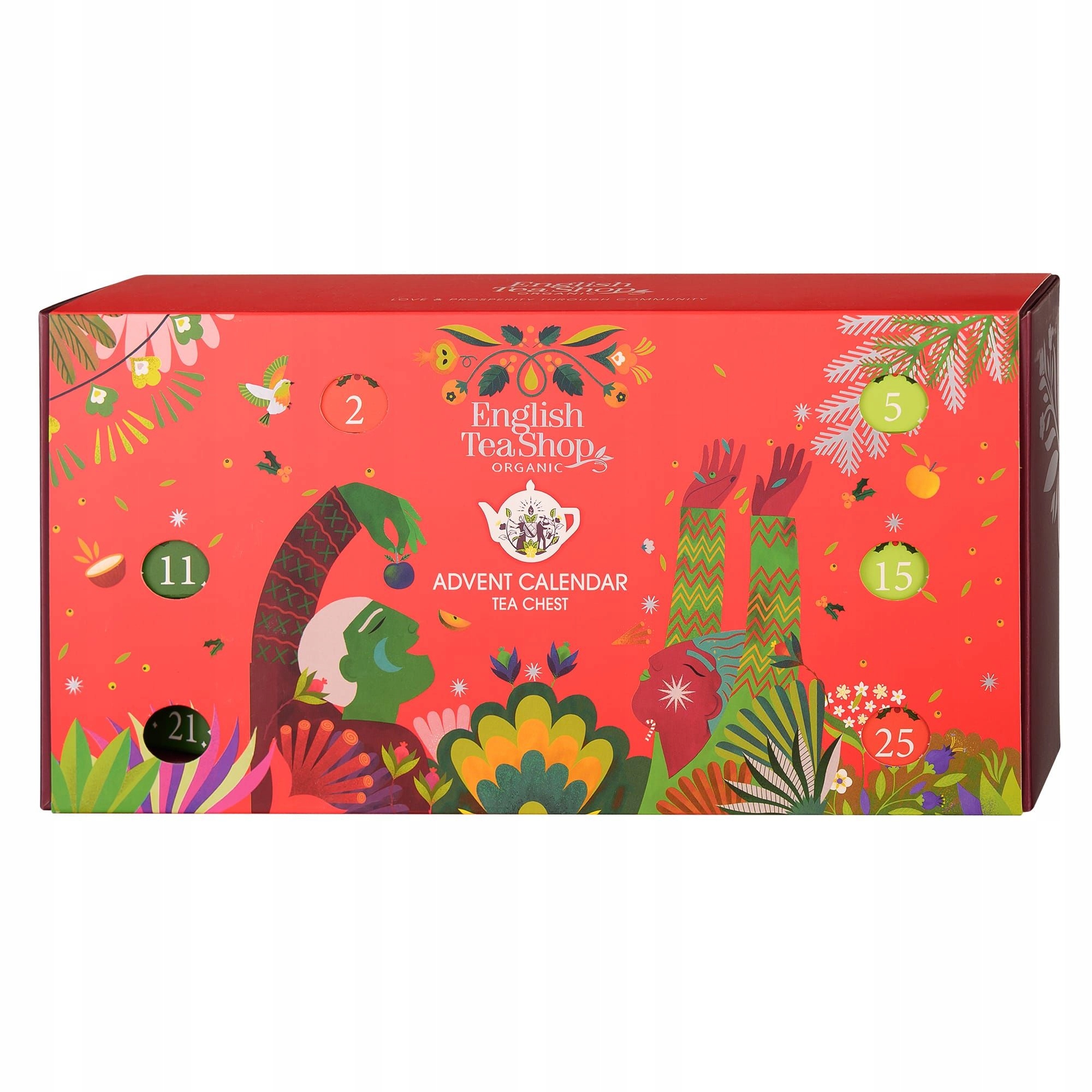 Адвент-календарь English Tea Shop Chest Red, 25 пирамидок био-чая 13 вкусов