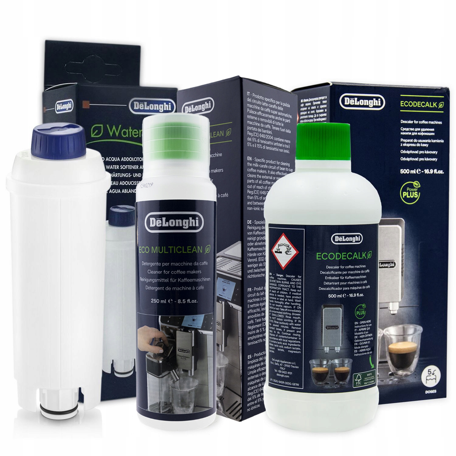 Filtr DLSC002 pro kávovar Delonghi Tekutina 3013 250 ml Tekutina EcoDecalk 0,5 l