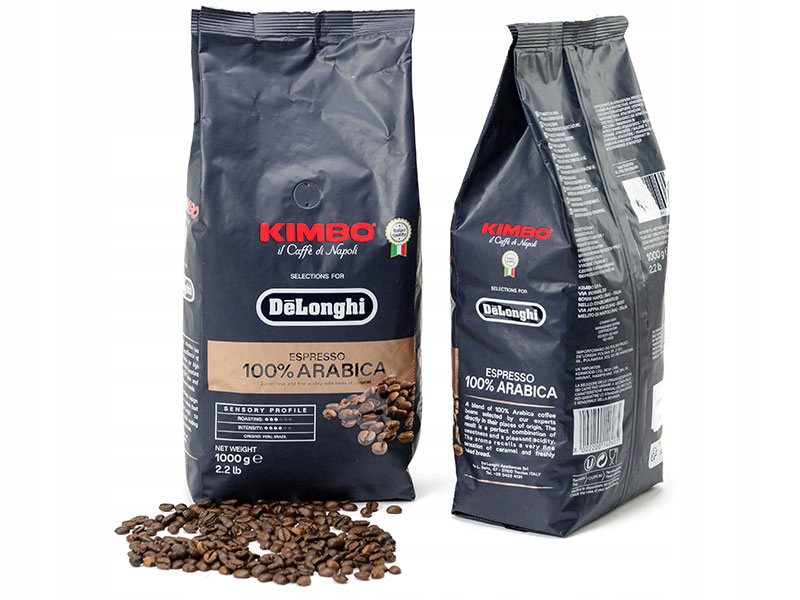Kawa ziarnista Arabica Kimbo DeLonghi Espresso 1000 g x 2