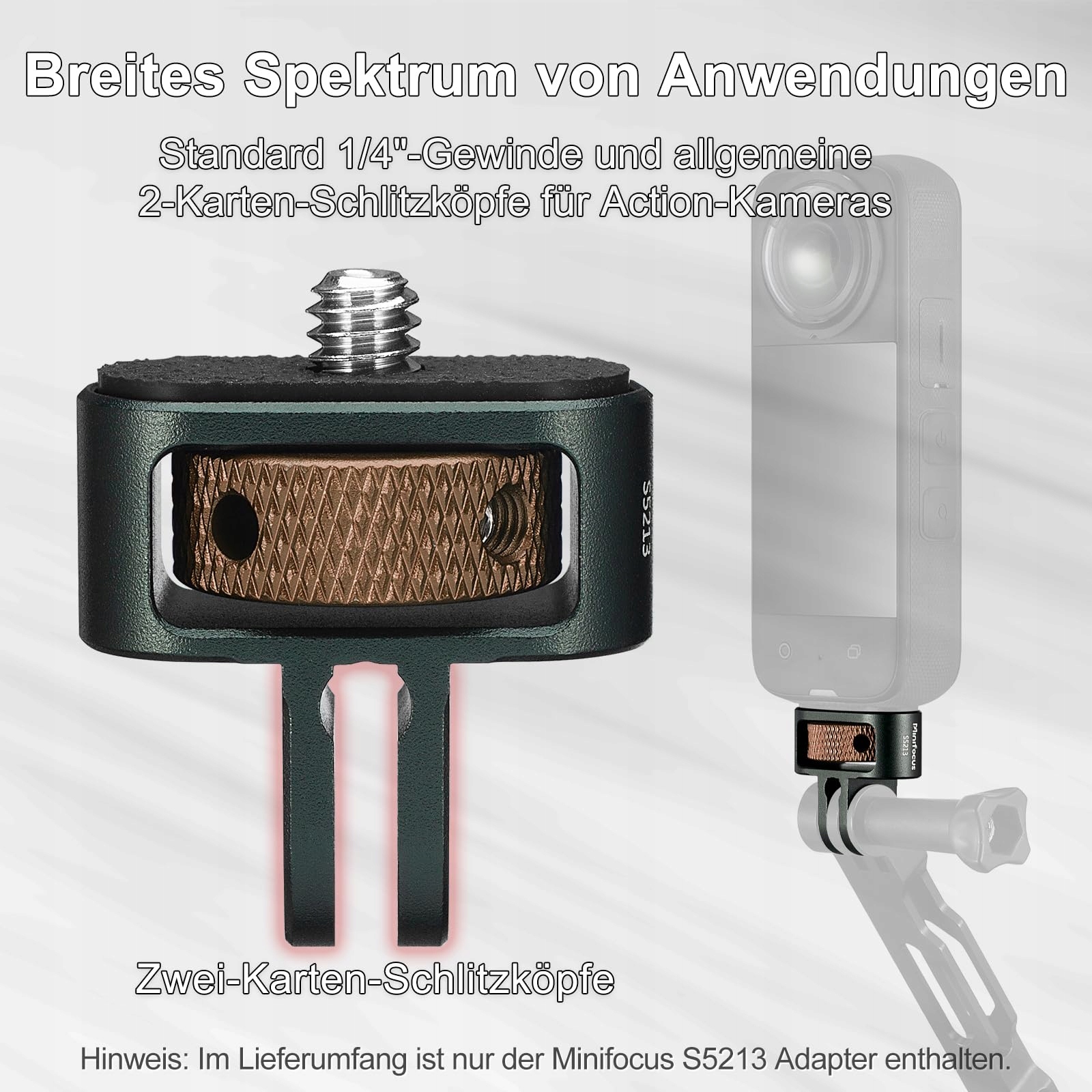 CNC ALUMINIUM Adapter Do Kamer GoPro DJI Insta360 Sjcam 1/4" Montaż — miniatura 3