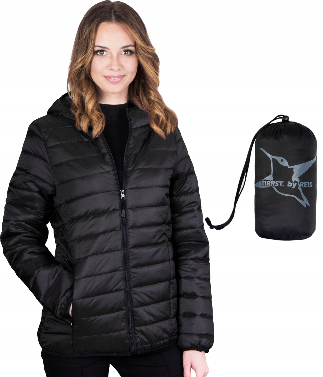 

Kurtka Damska Pikowana Ocieplana Kaptur Czarna L