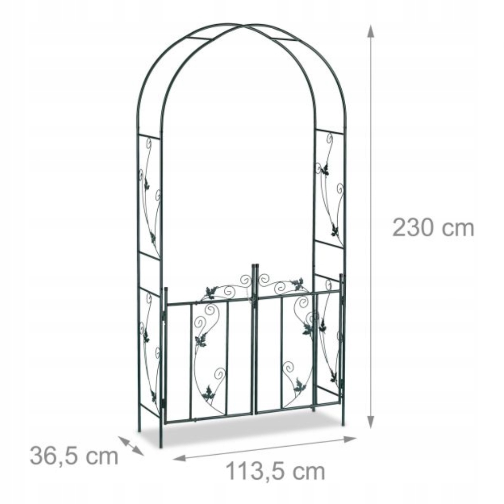 Pergola kovová Relaxdays oblúk 228 cm
