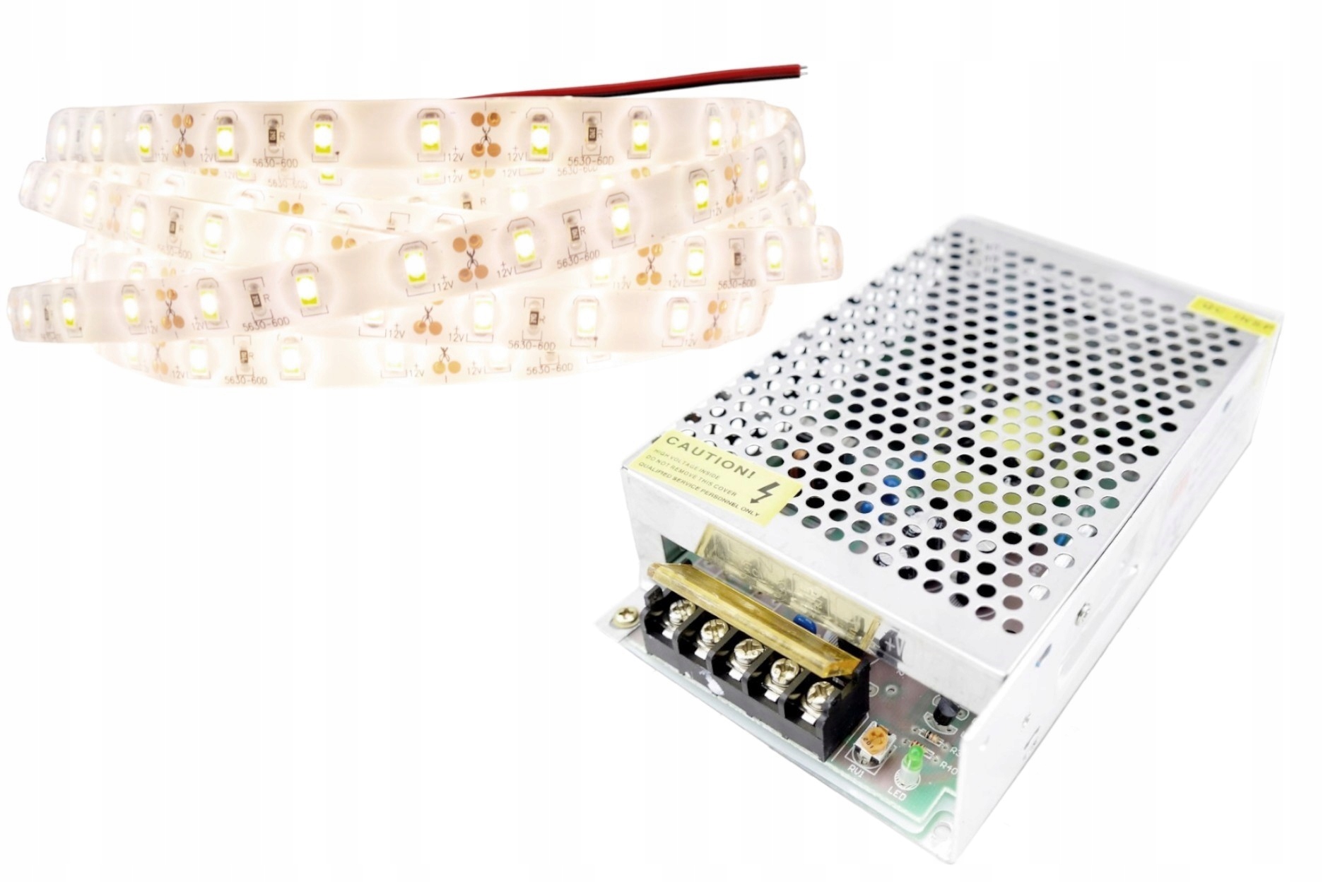 Set Led pásek 5630 IP65 neutrální voděodolné osvětlení 5 m
