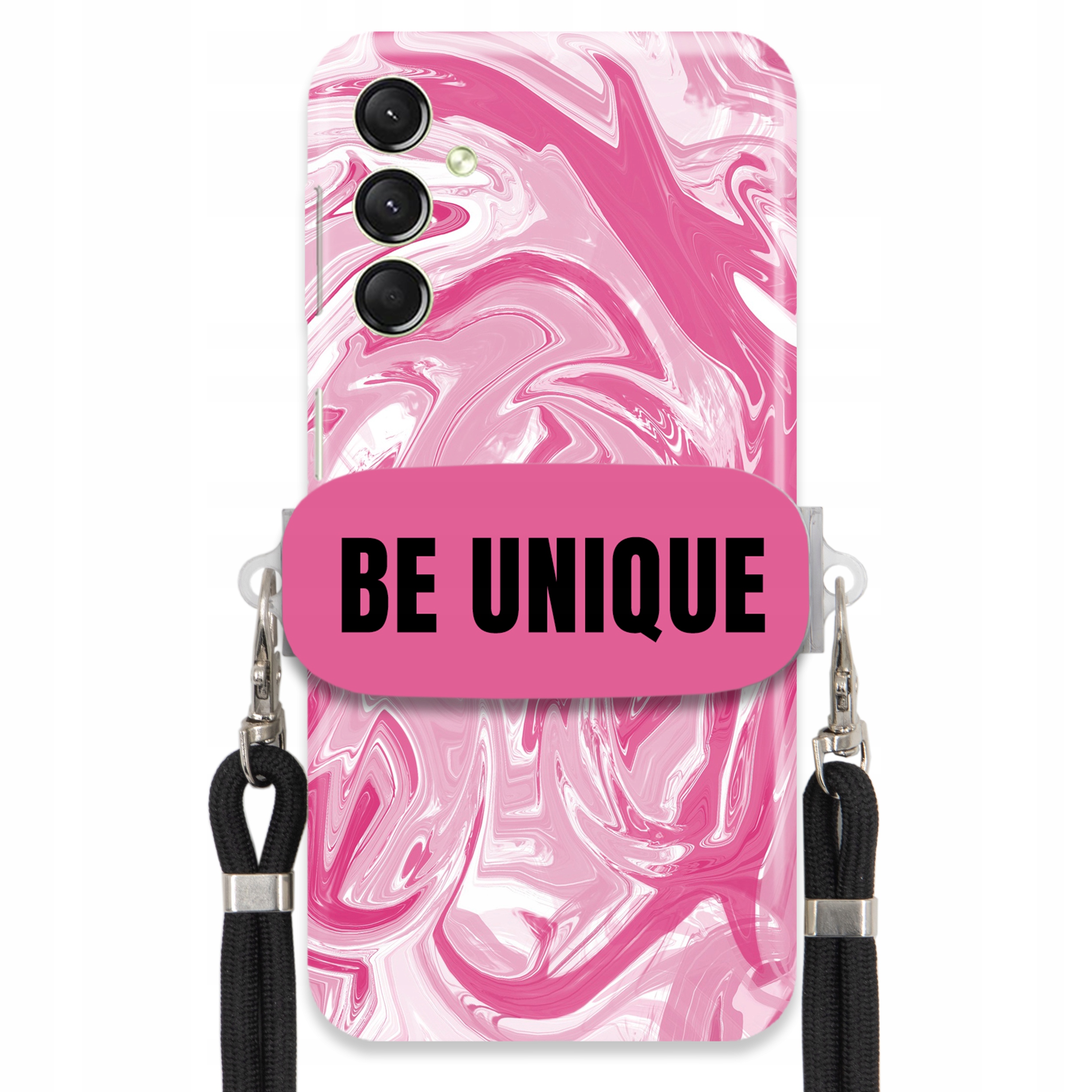 Puzdro pre Samsung A24 4G Case držiak Šnúrka Čierna Ružová Mramor Be Unique