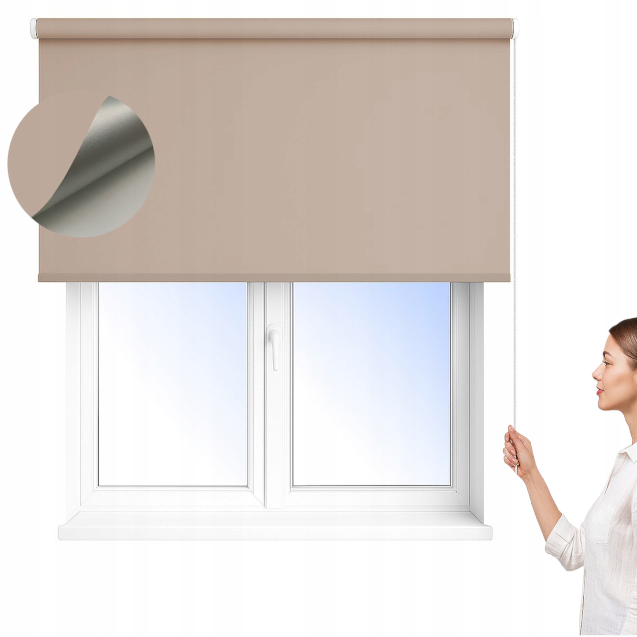 Nástěnná Roleta fi 25 mm Termo Silver 100% zatemnění rozměr 190x160 cm