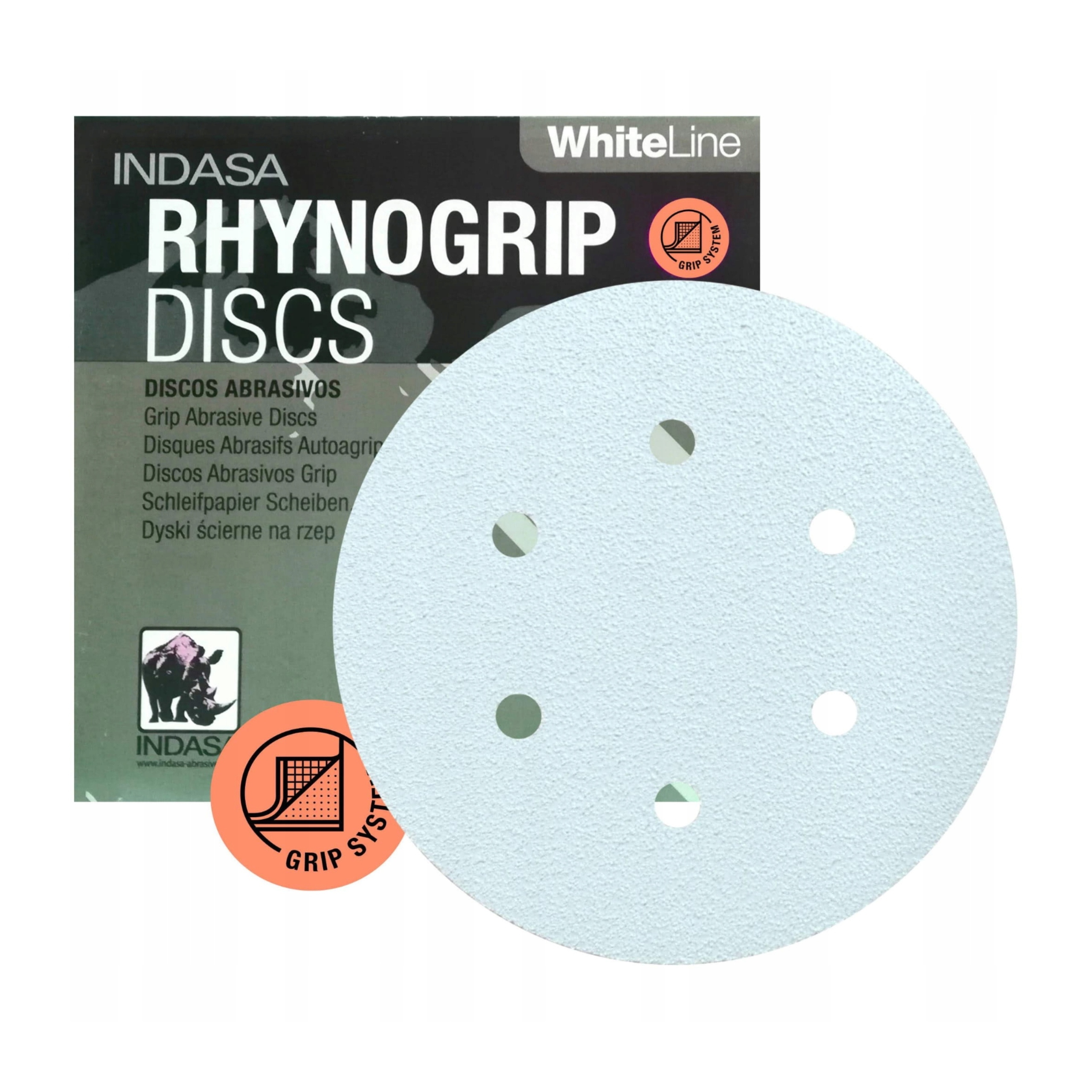 Papier Ścierny Krążki Na Rzep Z Indasa 150mm Rhynogrip Dysk P240 50szt 6ot