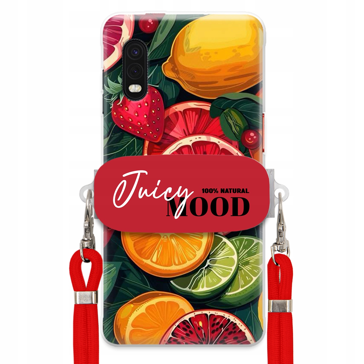 Puzdro pre Samsung Xcover Pro Červené vodítko držiak Fruit Ovocie Juice Mood