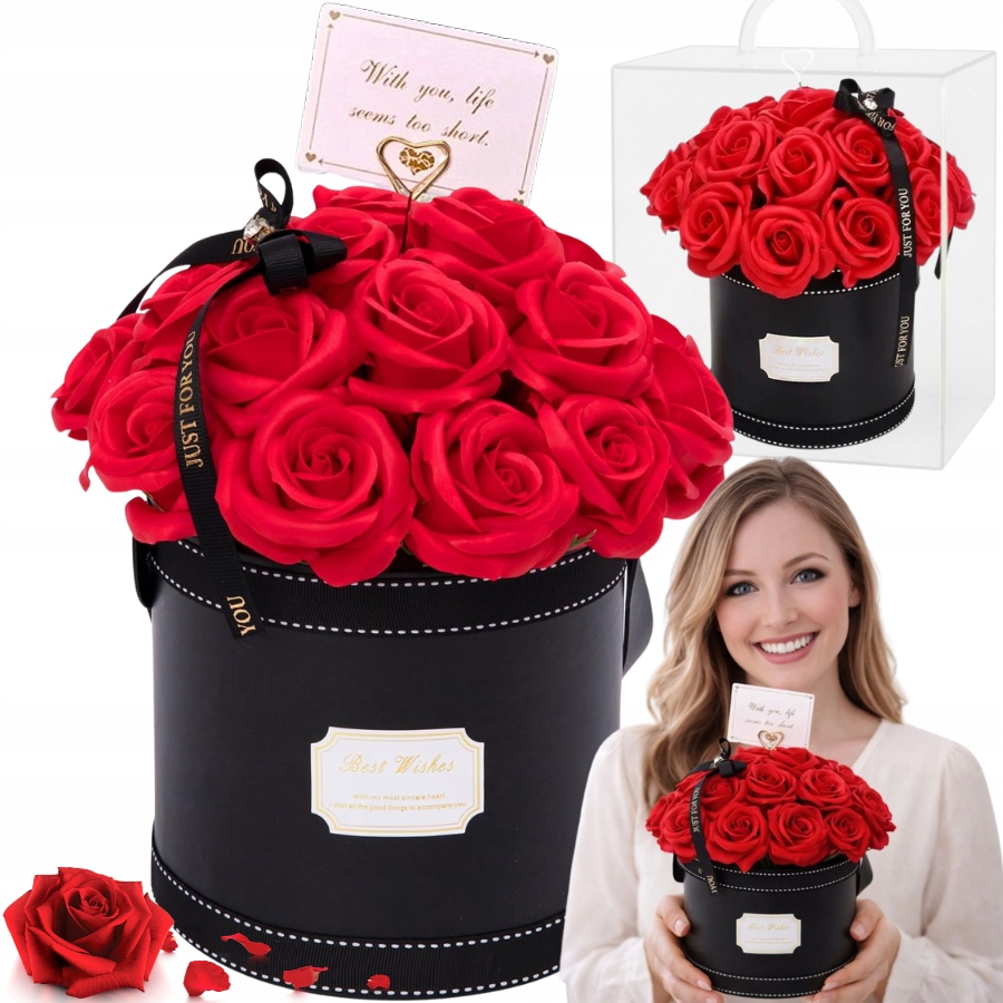 Flowerbox Mydlane Róże Kwiaty Bukiet W Pudełku Na Dzień Nauczyciela