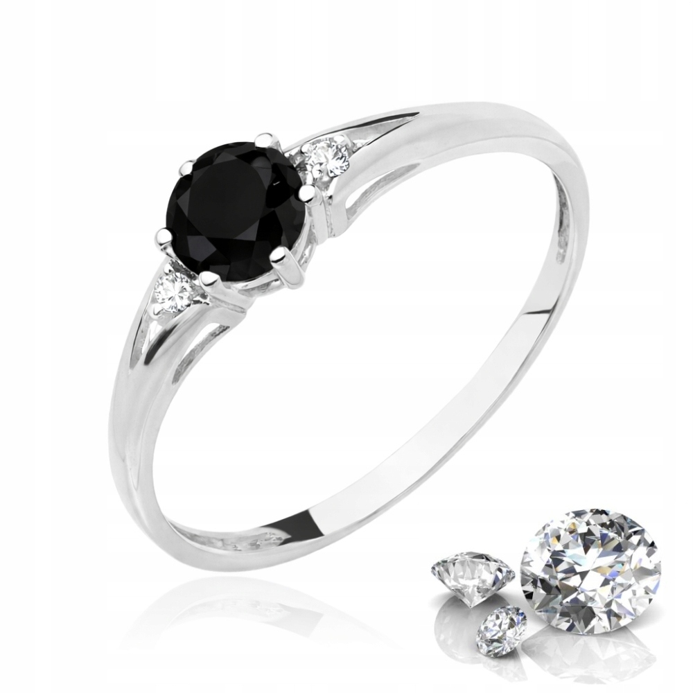 Prstýnek 925 Zásnubní S Černým Očkem Zirkony VEL.10