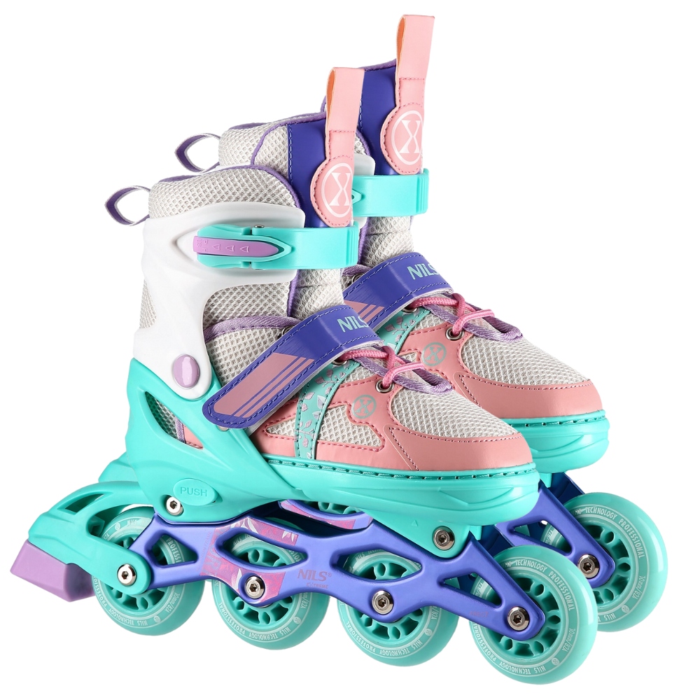 Kolečkové Brusle Nastavitelné Brusle 2v1 Rekreační Pro Mládež Kaučukové kolečka 31-34