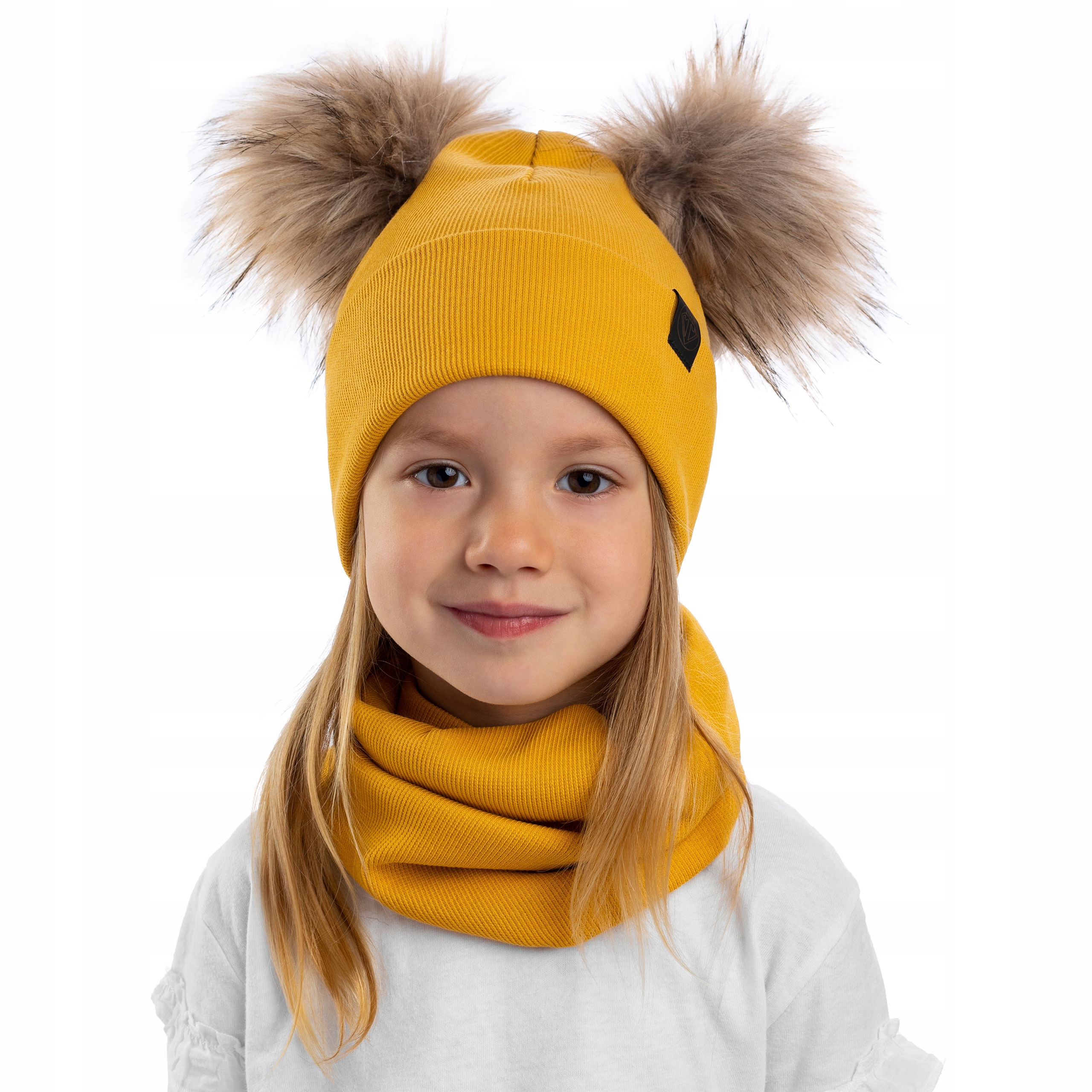 

Czapka komin komplet jesień zima 2 pompony 48-56